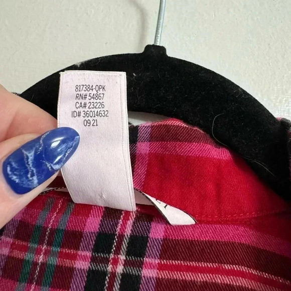 Victoria’s Secret Y2K Plaid Gold Shimmer Button Down Sleep Top Small Holiday - Picture 5 of 13